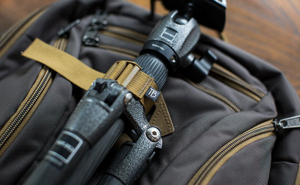 A close shot of a tripod being held in place using the Guide's Edition Synik 22's front lashpoint.